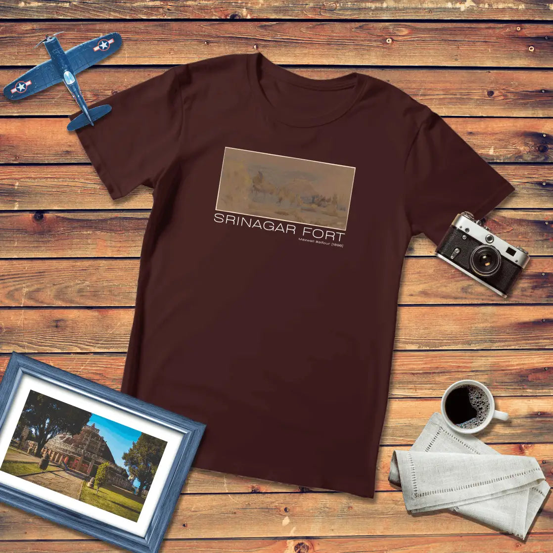 Srinagar Fort by Maxwell Balfour Art T-Shirt Dark Edition (Premium Fit)