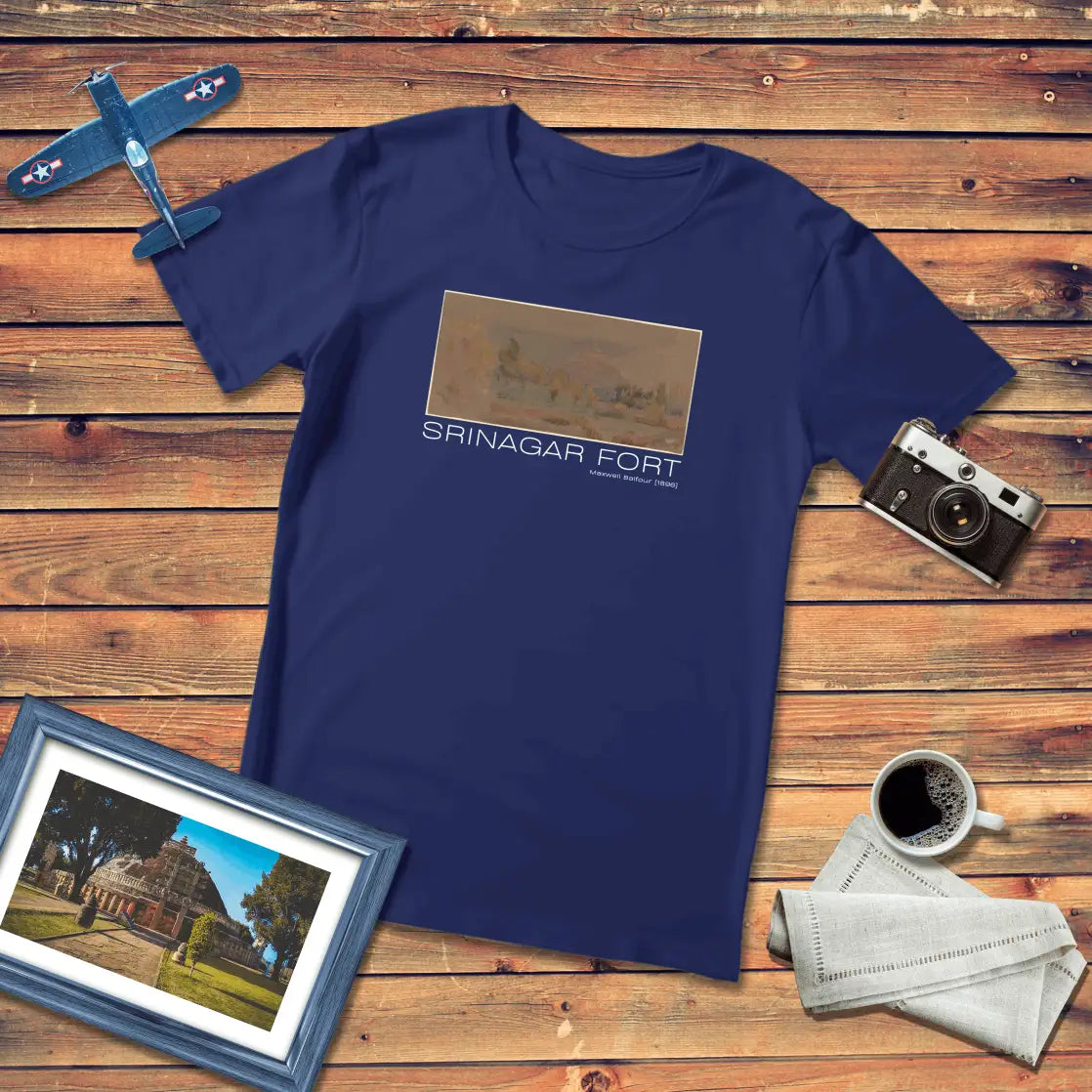 Srinagar Fort by Maxwell Balfour Art T-Shirt Dark Edition (Premium Fit)