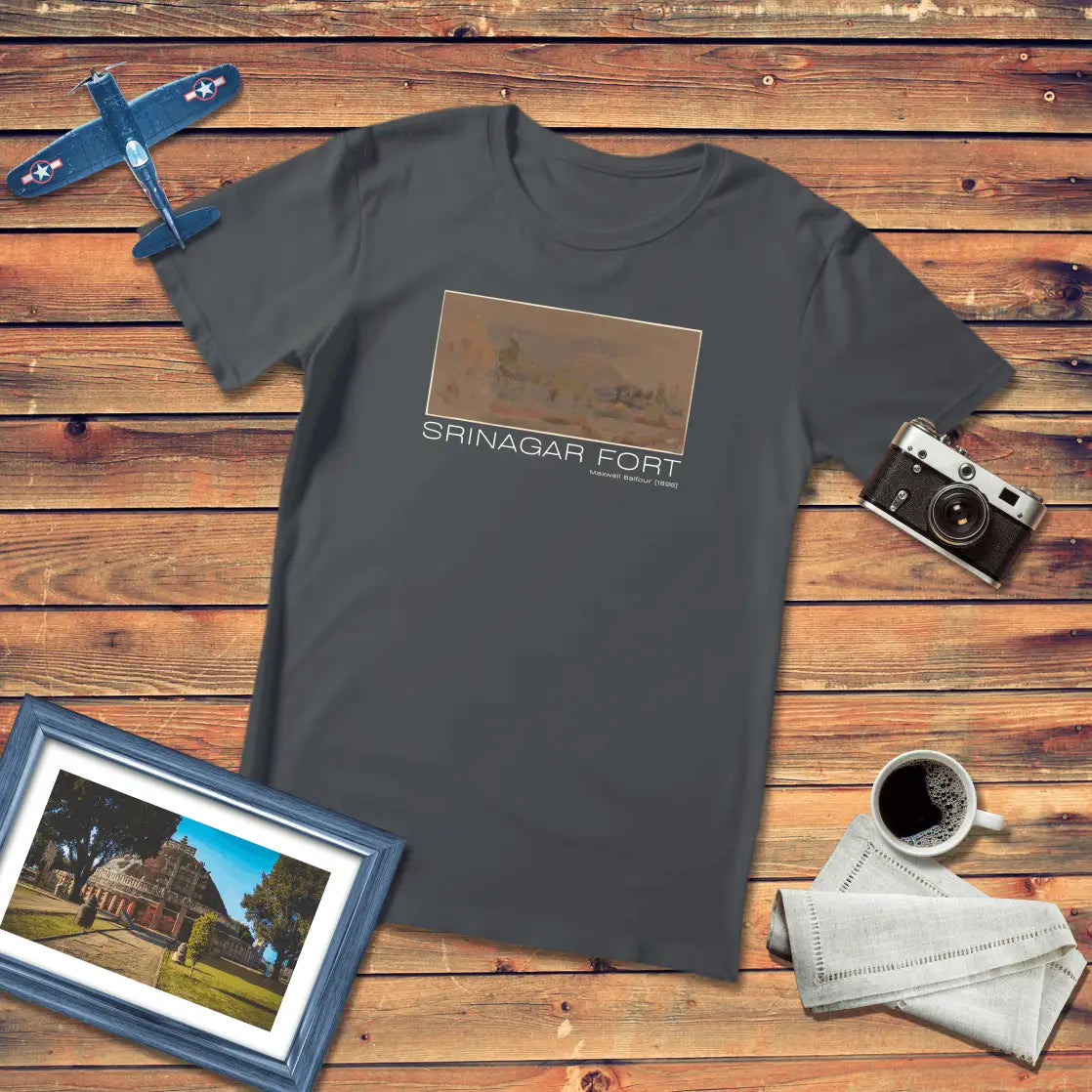 Srinagar Fort by Maxwell Balfour Art T-Shirt Dark Edition (Premium Fit)