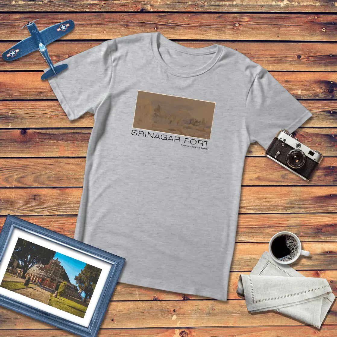 Srinagar Fort by Maxwell Balfour Art T-Shirt Light Edition (Premium Fit)