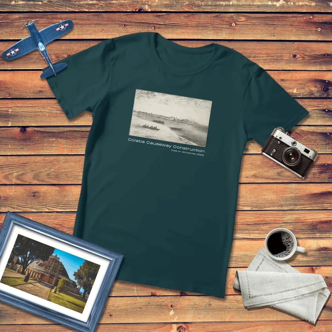 Colaba Causeway Construction Art T-Shirt Dark Edition (Premium Fit)