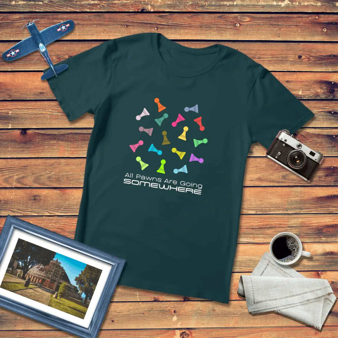 All Pawns Are Going Somewhere Premium Fit T-Shirt Dark Edition