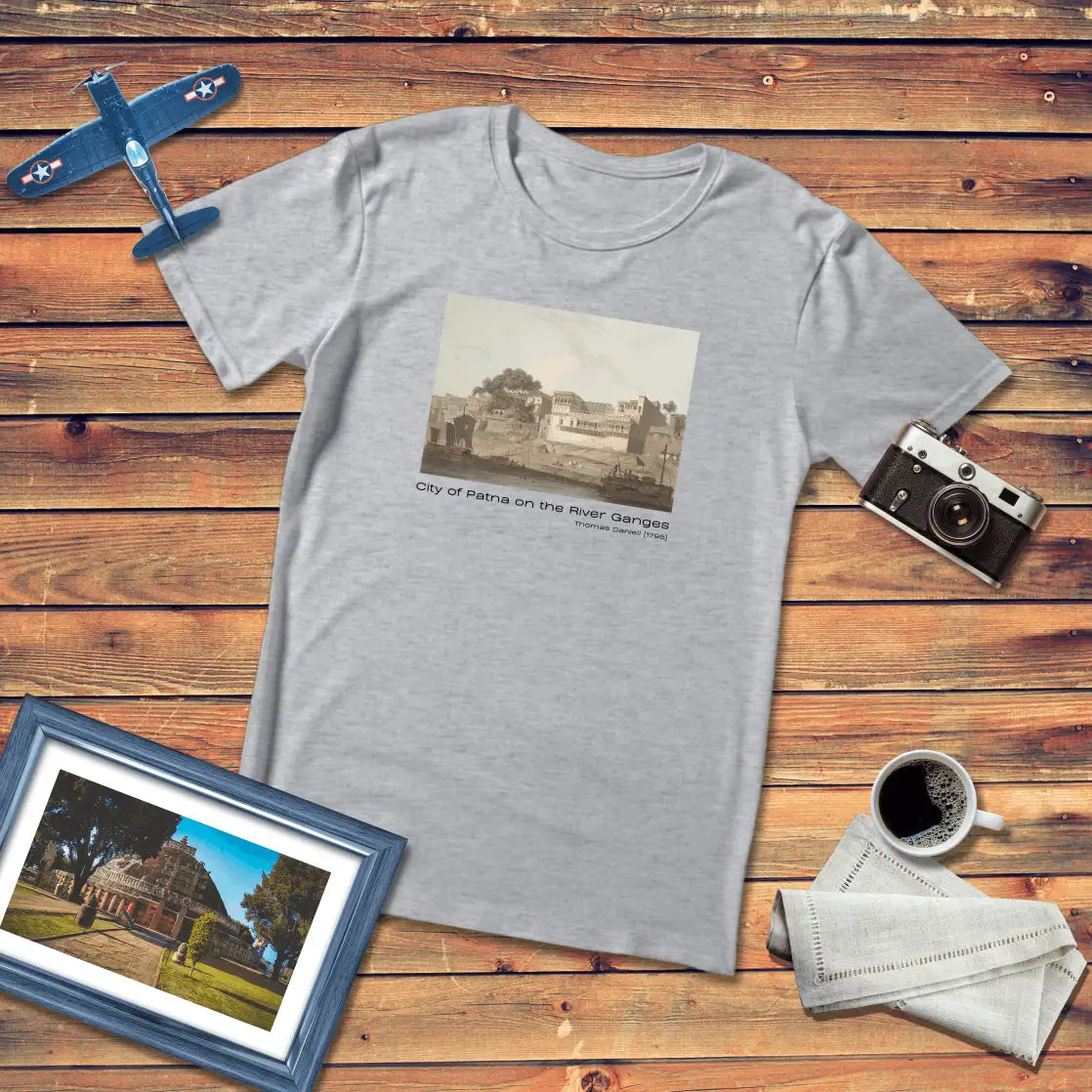 City of Patna on the River Ganges Art T-Shirt Light Edition (Premium Fit)