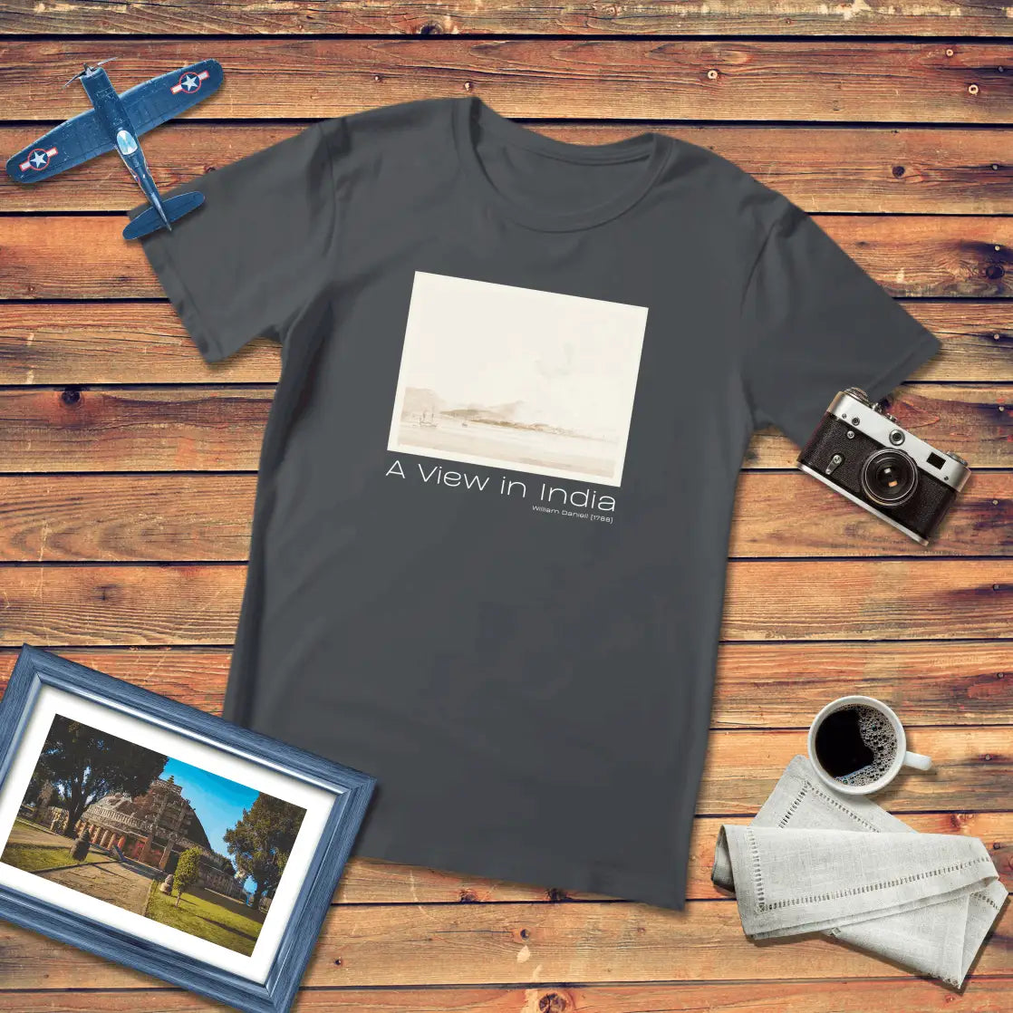 A View in India by William Daniell Art T-Shirt Dark Edition (Premium Fit)