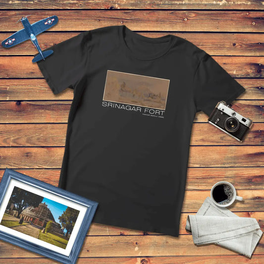 Srinagar Fort by Maxwell Balfour Art T-Shirt Dark Edition (Premium Fit)