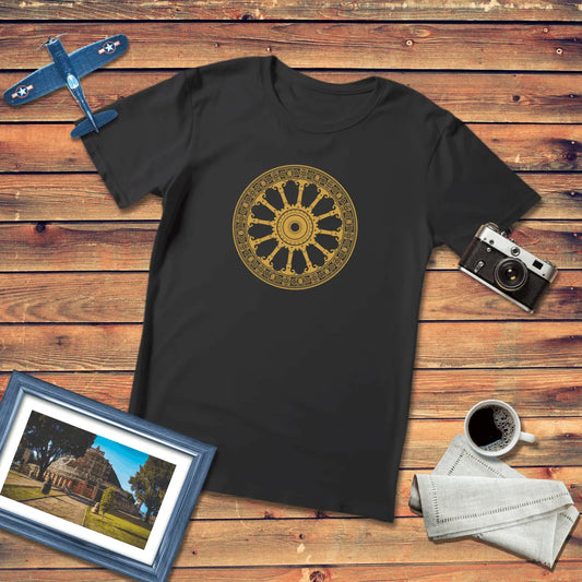 Golden Dhamma Wheel Regular Fit T-Shirt