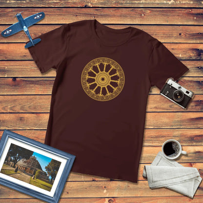 Golden Dhamma Wheel Regular Fit T-Shirt