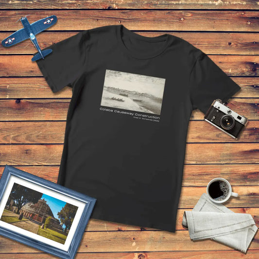 Colaba Causeway Construction Art T-Shirt Dark Edition (Premium Fit)