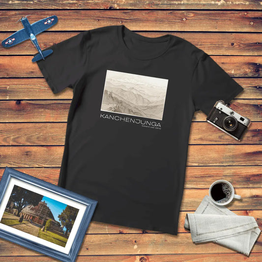 Kanchenjunga by Edward Lear Art T-Shirt Dark Edition (Premium Fit)