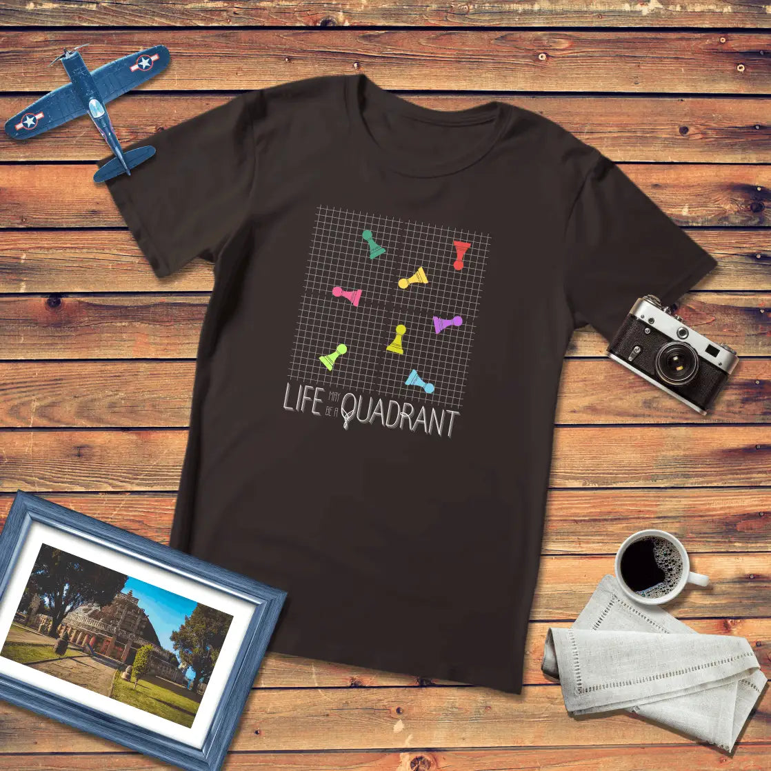 Life May Be A Quadrant Chess Philosophy Premium Fit T-Shirt Dark Edition