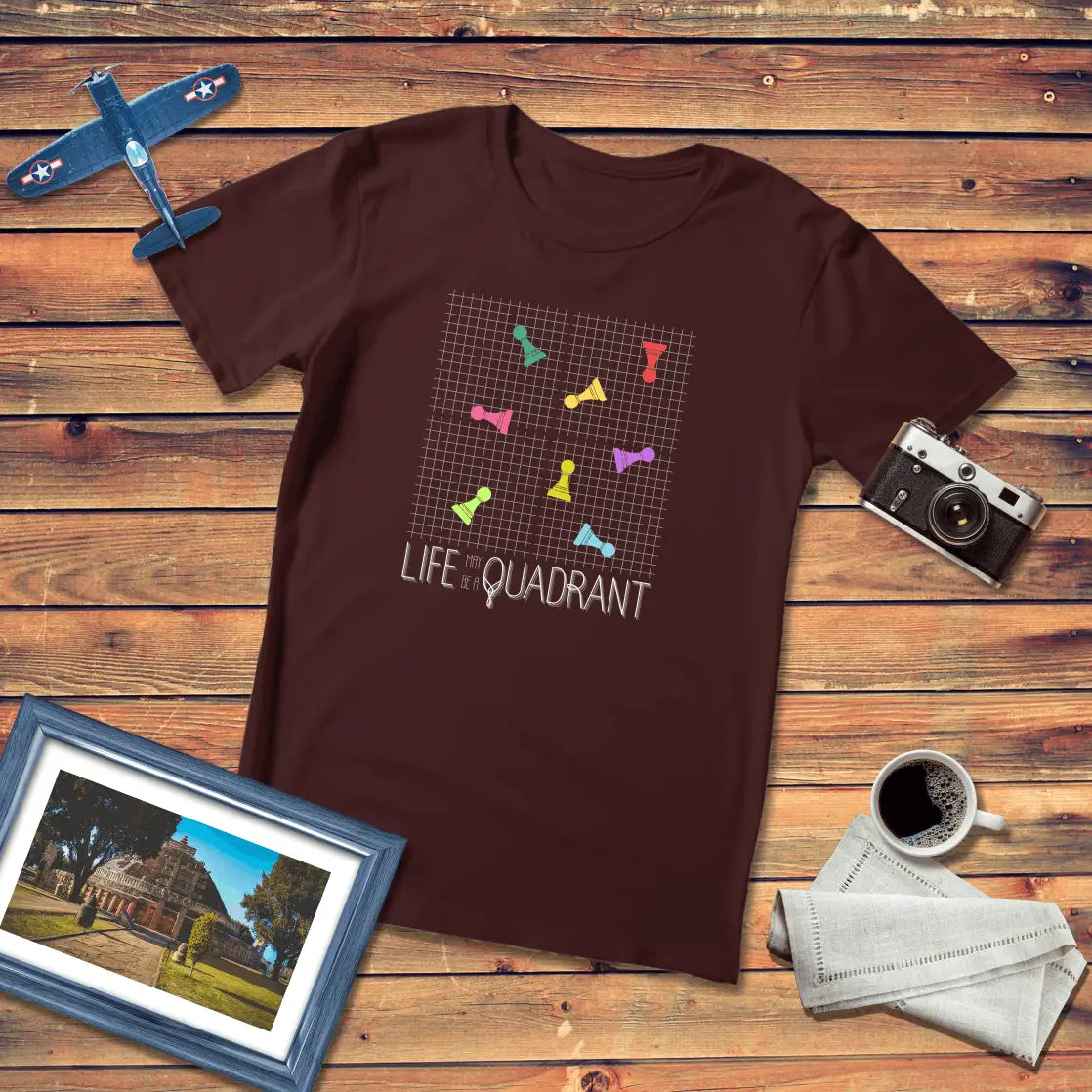 Life May Be A Quadrant Chess Philosophy Premium Fit T-Shirt Dark Edition