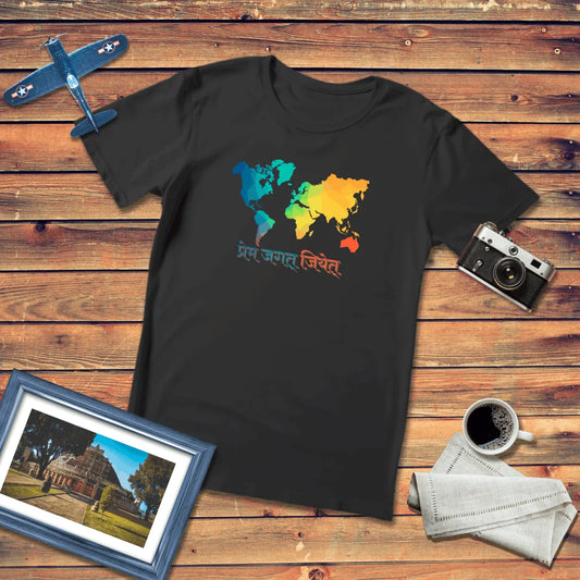 Prem Jagat Jiyet Love Conquers the World Regular Fit T-Shirt