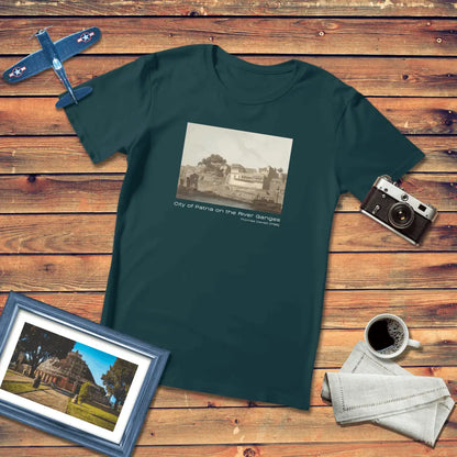 City of Patna on the River Ganges Art T-Shirt Dark Edition (Premium Fit)