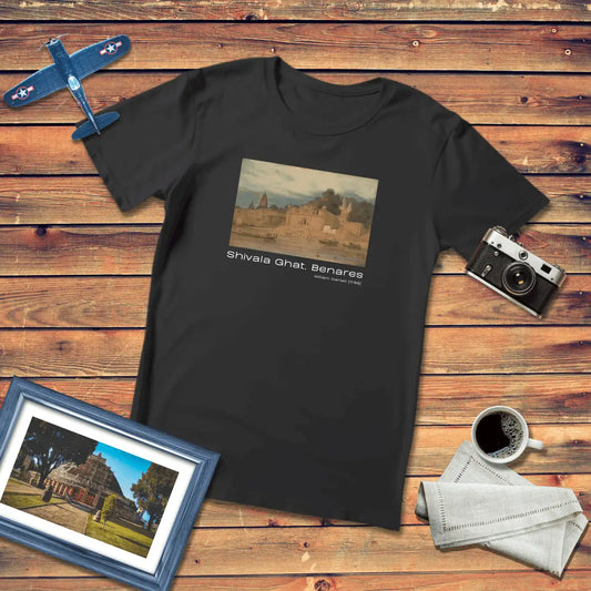 Shivala Ghat Benares Art T-Shirt Dark Edition (Premium Fit)